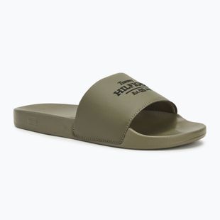 Férfi papucs Tommy Hilfiger Embroid 85 Pool Slide army green