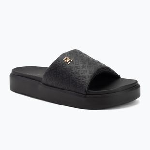 Női papucs Tommy Hilfiger Platform Monogram Poolslide black