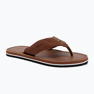 Férfi flip-flop papucs Tommy Hilfiger Leather Beach Sandal winter cognac