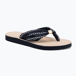 Női flip-flop papucs Tommy Hilfiger Chain Print Elevated Sandal space blue