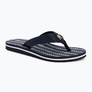 Női flip-flop papucs Tommy Hilfiger Chain Print Beach Sandal space blue