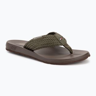Férfi flip-flop papucs Tommy Hilfiger Molded Web Beach Sandal army green