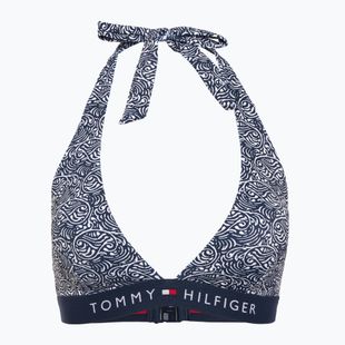 Tommy Hilfiger Halter Rp Print fürdőruha felső illusztrált hullám sötét éjszakai tengerészgyalogság