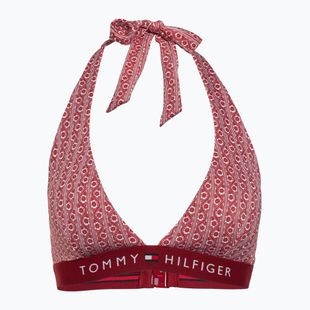 Tommy Hilfiger Halter Rp Print virágos csíkos fürdőruha felső regatta piros
