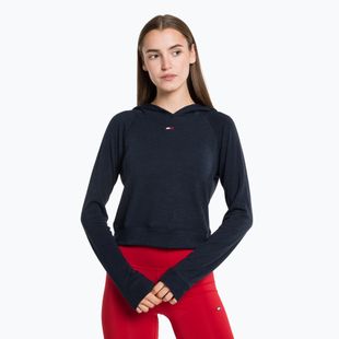 Női tréning pulóver Tommy Hilfiger Slim Soft Hoodie kék
