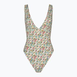 Női egyrészes fürdőruha Tommy Hilfiger Plunge One Piece th multi monogram calico