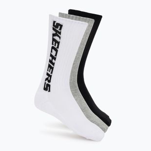 Zokni SKECHERS Terry Crew 1/2 3 pack grey/black