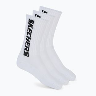 Férfi zokni SKECHERS 1/2 Terry Crew 3 pár white/black