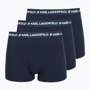 Férfi boxeralsó KARL LAGERFELD Logo Trunk 3 pár navy
