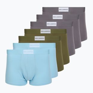 Férfi boxeralsók KARL LAGERFELD Essential Logo Trunk 7 pár olive/clear sky/excalibur