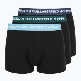 Férfi boxeralsók KARL LAGERFELD Logo Trunk Colorband 3 pár dark sea/indigo/blue