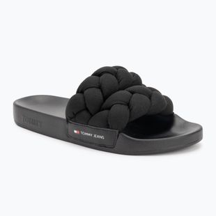 Női papucs Tommy Jeans Braided Slide frozen black