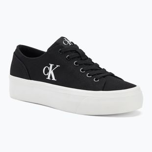 Calvin Klein női tornacipő YW0YW01763 Vulc Flatform Low Cv MG fekete/fényes fehér