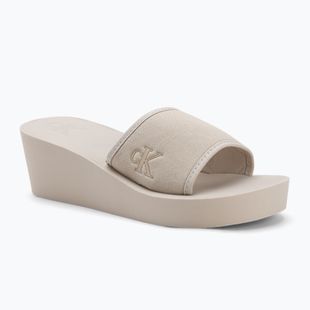 Calvin Klein női flip flop YW0YW01725 Beach Wedge Slide Slide Canvas vászon tojáshéj