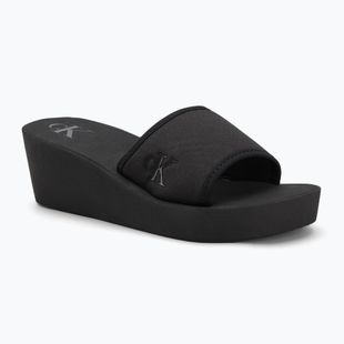 Calvin Klein női flip flop YW0YW01725 Beach Wedge Slide Slide Canvas tripla fekete