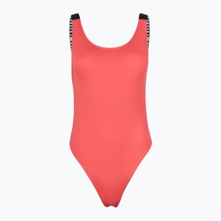Női egyrészes fürdőruha Calvin Klein KW0KW02754 Intense Power Rib Scoop Back One Piece-RP káprázatos korallszín