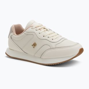 Tommy Hilfiger Leather Runner női cipő elefántcsont szirom/newsprin