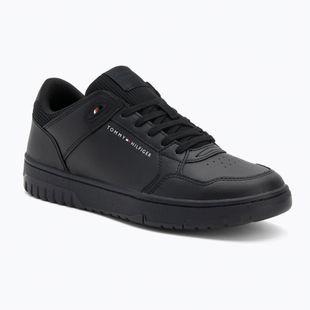 Férfi Tommy Hilfiger Basket Core Core Lite Lth Mix fekete cipő