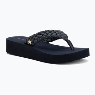 Női strandpapucs Tommy Hilfiger Wedge Cornrow Beach space blue