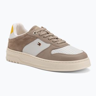 Női cipők Tommy Hilfiger Sporty Cupsole Tumbled Leather coastal taupe/ecru/yellow