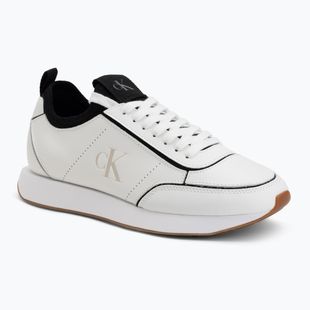 Női cipők Calvin Klein HW0HW02994 Retro Runner Sock Patch Leather bright white/black