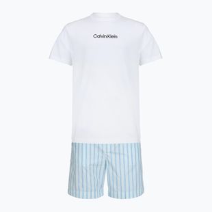 Férfi pizsama Calvin Klein LV00NM2903 classic white top/aurora stripe