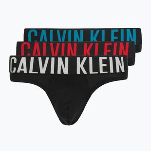 Férfi alsónadrág Calvin Klein 000NB3607A Hip Brief 3 pairs black with oatmeal logo/black with age