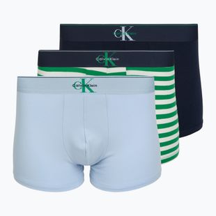 Férfi boxeralsó Calvin Klein LV00NB4472 Trunk 3 pairs shoreline/mardi gras green/cent s