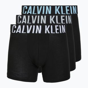 Boxeralsó Calvin Klein 000NB3609A Boxer Brief 3 pairs black w/harbor mist logo/black w