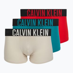 Férfi boxer Calvin Klein 000NB3608A Trunk 3 pár zabpehely/öreg vörösfa/ragyogó türkiz