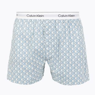 Boxeralsó Calvin Klein LV00NM2831 Boxer Trad icon cotton emblem chalk/gulf blue