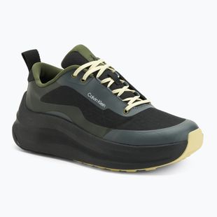 Férfi cipők Calvin Klein YM0YM01456 Chunky Runner Lace Up Mix Aop black/medieval forest/coal/lime