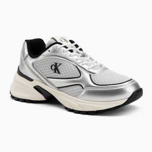 Férfi cipő Calvin Klein YM0YM01402 Hike Runner Laceup Mesh Mix silver/black/marshmallow