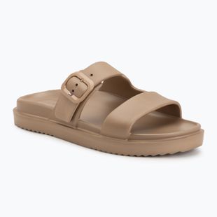 Női papucsok Tommy Hilfiger Double Strap Sandal Pearl safari canvas pearlized