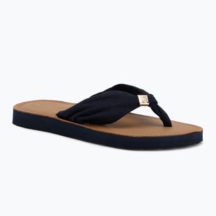 Női flip-flop papucsok Tommy Hilfiger Footbed Summer Sandal Leather space blue