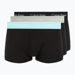 Férfi boxer nadrág Calvin Klein 0000U2664G Low Rise Trunk 3 pairs black in plume wb/ black in misty sag