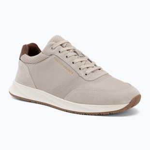 Férfi cipők Tommy Hilfiger Runner Suede Mix classic stone tracksuits
