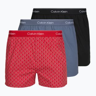 Férfi boxer nadrág Calvin Klein LV00NB4727 Boxer Slim black/prep emblem goji berry/grisai