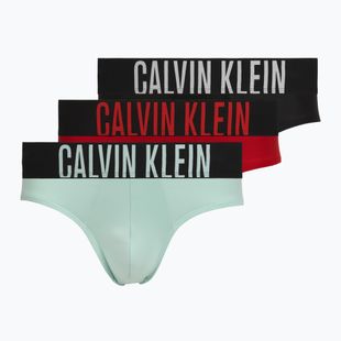 Férfi boxeralsó Calvin Klein 000NB3610A Hip Brief black/goji berry/aqua blue