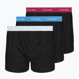 Férfi boxer nadrág Calvin Klein LV00NB4267 Boxer Slim black bodies w/ poseidon blue/plein