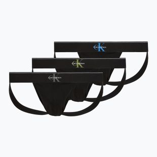 Férfi boxeralsó Calvin Klein LV00NB4644 Jock Strap black bodies w/ granite gray/poseid