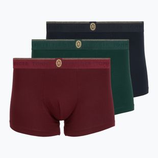 Férfi boxer nadrág Tommy Hilfiger Trunk 3 pack navy blue/nocturnal green/burgundy