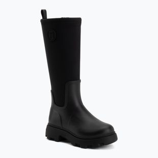 Női gumicsizma Tommy Hilfiger Stamp Warm Knee black