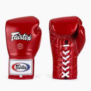 Fairtex Pro Competition Boxing kesztyű Locked Thumb bőr piros