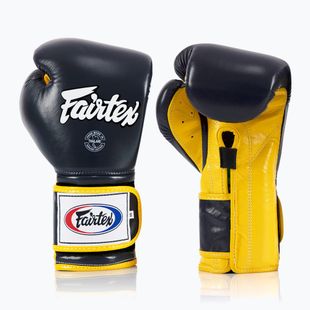 Fairtex Heavy Hitter mexikói stílusú kék/sárga bokszkesztyűk