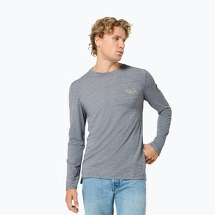 Férfi hosszú ujjú póló super.natural Apres Ski cashmere grey melange/various