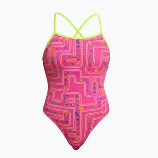 Funkita Tie Me Tight One Piece egyrészes gyermek fürdőruha csomagolva rózsaszínben