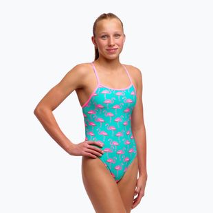 Gyermek egyberészes fürdőruha Funkita Single Strap One Piece go flamingo!