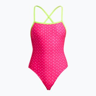 Női egyrészes fürdőruha Funkita Strapped In One Piece pink proton