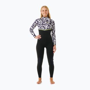 Női neoprén ruha Rip Curl E-Bomb 4/3mm Zip Free Sublimed black/ lime
